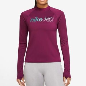 NIKE AIR Purple Dri-Fit Active Midlayer‎ Long Sleeve Mesh Back Sweatshirt Size M
